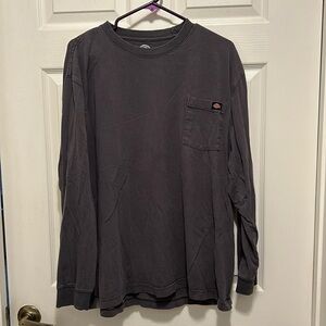 Dickies Men’s Long Sleeve Charcoal Gray Pocket Tee XL